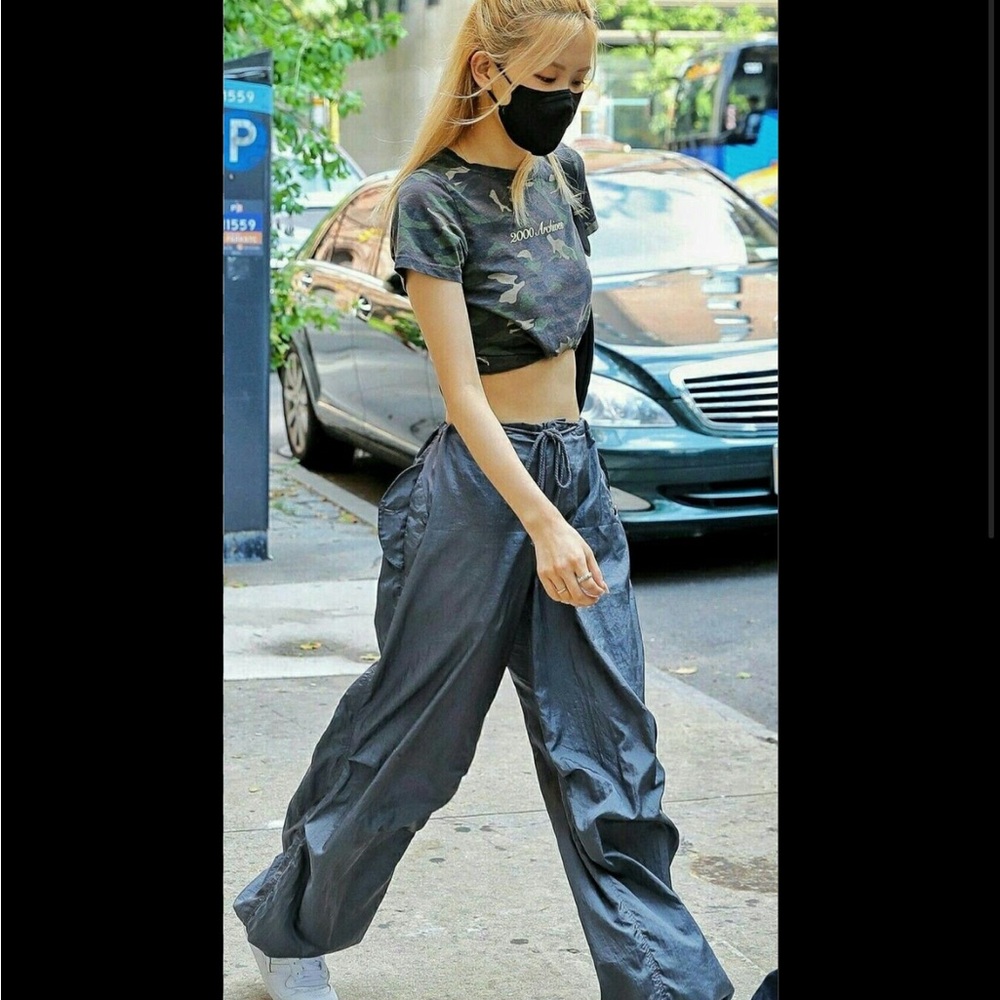 Rose’s motelrocks grey parachute pants